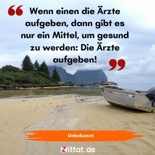 schöne sprüche nachdenken anregen, 
 Wenn einen die Ärzte aufgeben, dann gibt es nur ein Mittel, um gesund zu werden: Die Ärzte aufgeben!