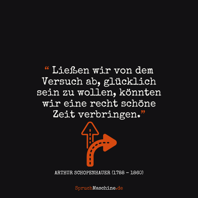 Glücklich Sprüche Ließen wir von dem Versuch ab, glücklich sein zu wollen, könnten wir eine recht schöne Zeit verbringen.Ließen wir von dem Versuch ab, glücklich sein zu wollen, könnten wir eine recht schöne Zeit verbringen.